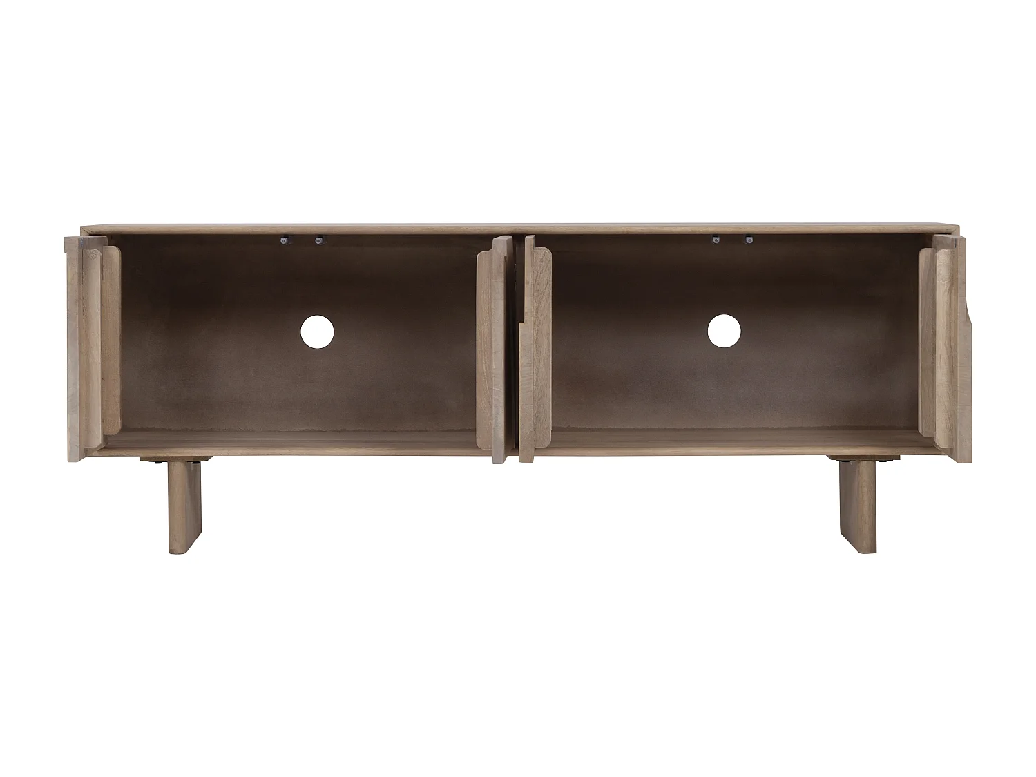 Meuble TV avec 4 portes en bois de manguier - Naturel clair - BERLAMA de Maison Céphy