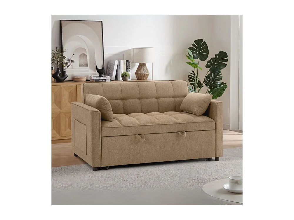 Divano 2 posti con letto estraibile cappuccino 135x93x78H Eiri