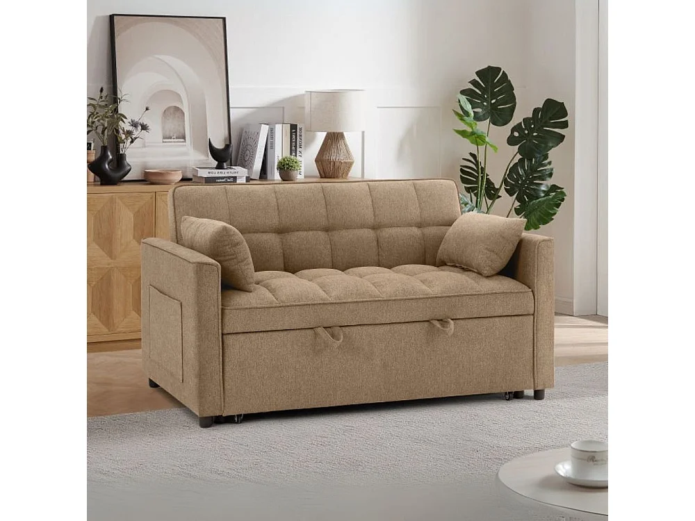 Divano 2 posti con letto estraibile cappuccino 135x93x78H Eiri