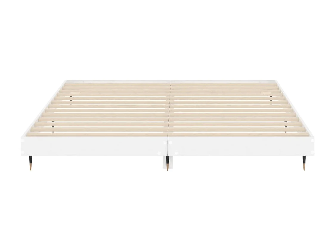 Lit simple | Lit adulte, enfant | Cadre de lit blanc brillant 120x200 cm