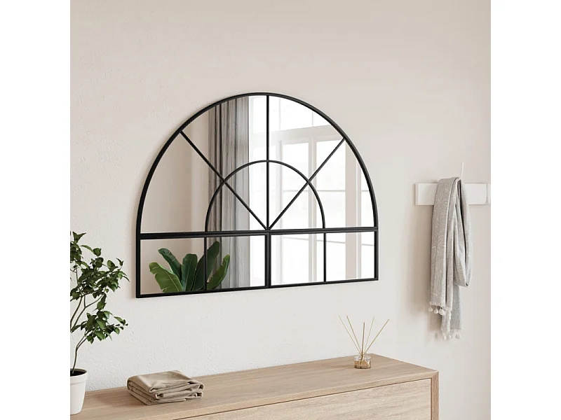 Miroir mural noir 100x70 cm arche fer