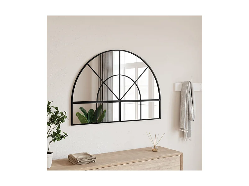 Miroir mural noir 100x70 cm arche fer
