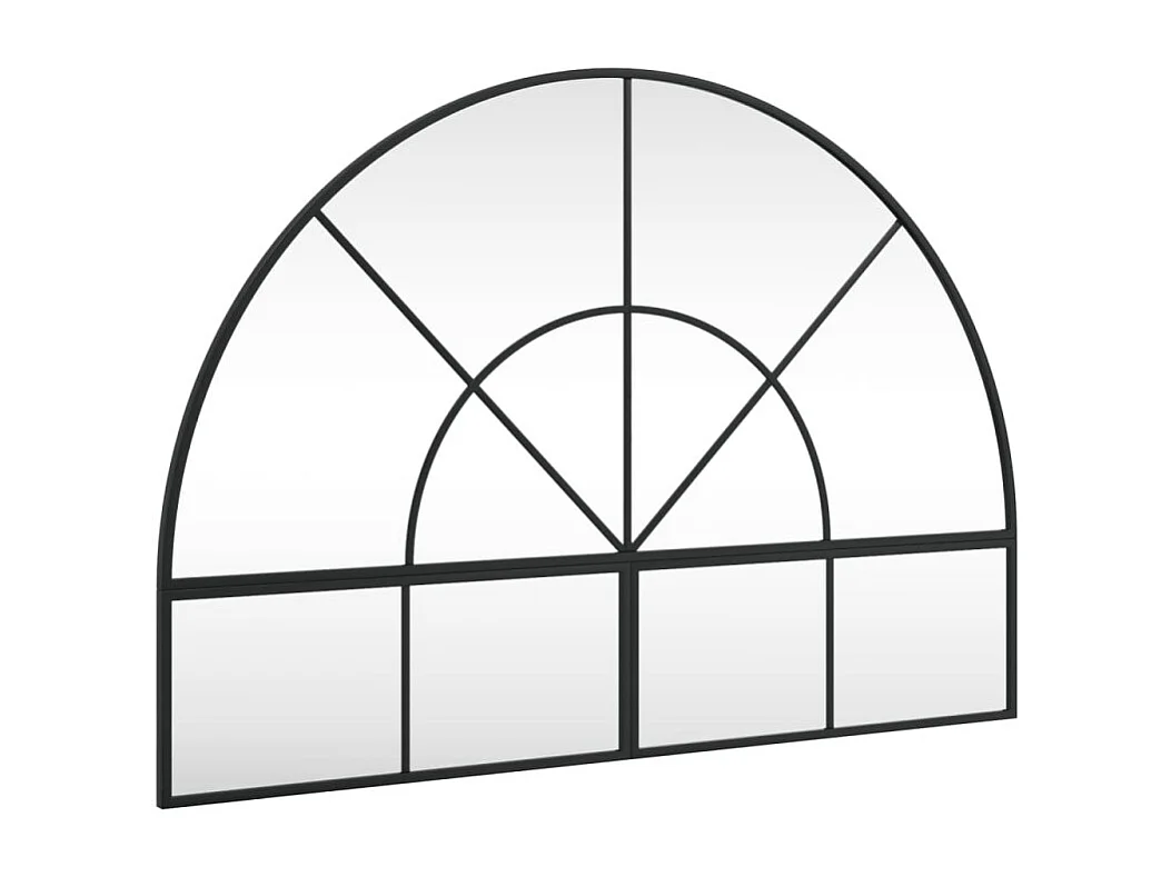 Espelho de Parede Arqueado em Ferro Preto 100x70 cm para Decoração Moderna
