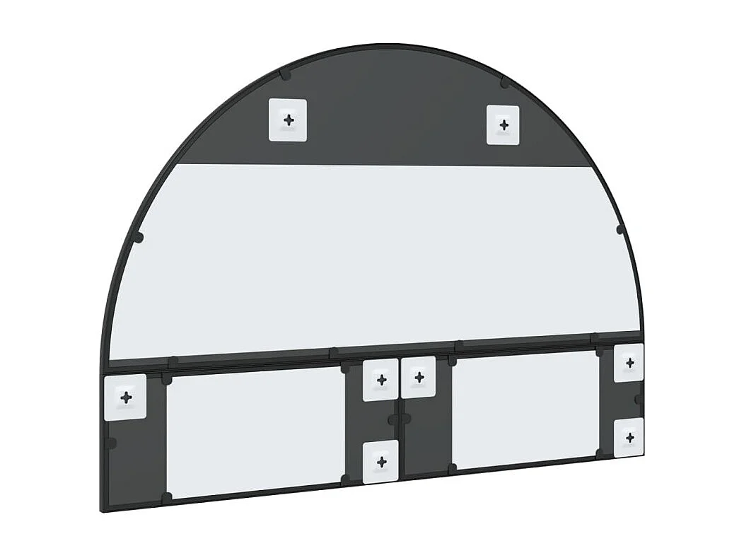 Espelho de Parede Arqueado em Ferro Preto 100x70 cm para Decoração Moderna