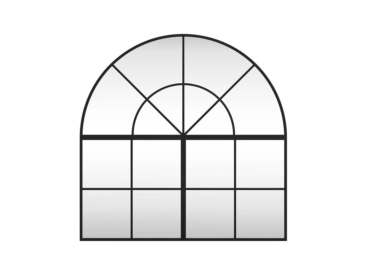 Miroir mural noir 80x80 cm arche fer