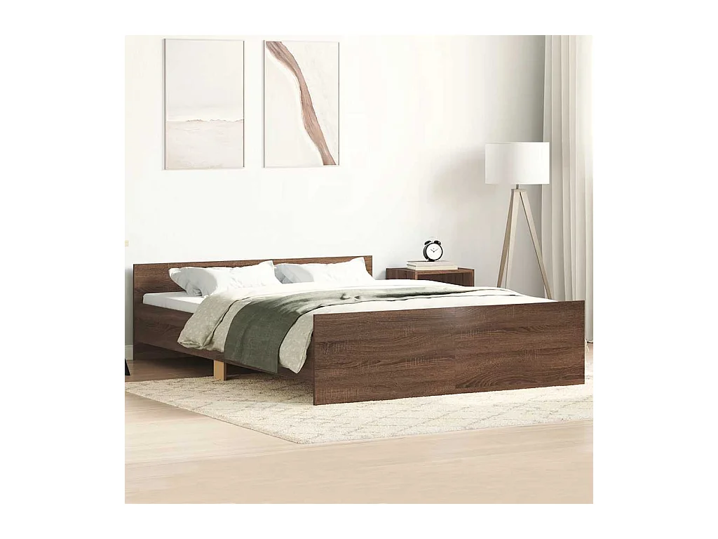 Lit double | Lit adulte | Cadre de lit chêne marron 140x190 cm