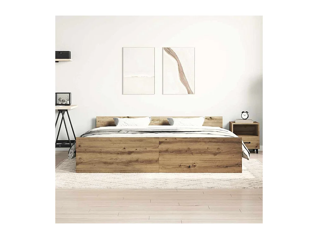 Lit double | Lit adulte | Cadre de lit chêne artisanal 160x200 cm