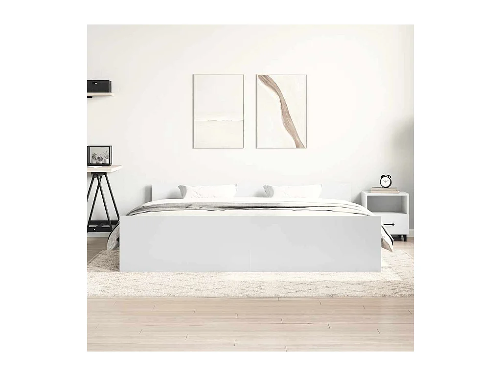 Lit double | Lit adulte | Cadre de lit blanc 200x200 cm
