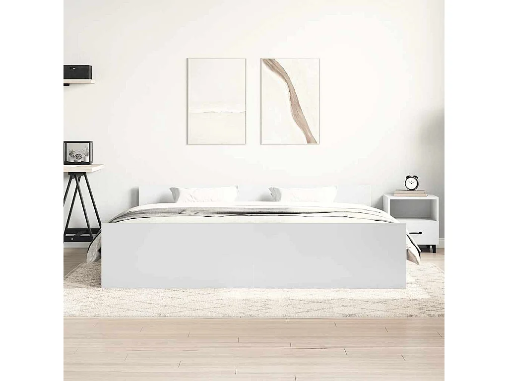 Lit double | Lit adulte | Cadre de lit blanc 200x200 cm