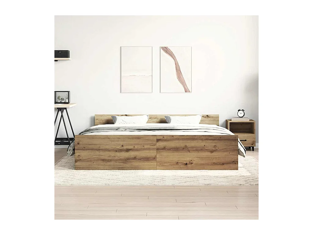 Lit double | Lit adulte | Cadre de lit chêne artisanal 180x200 cm