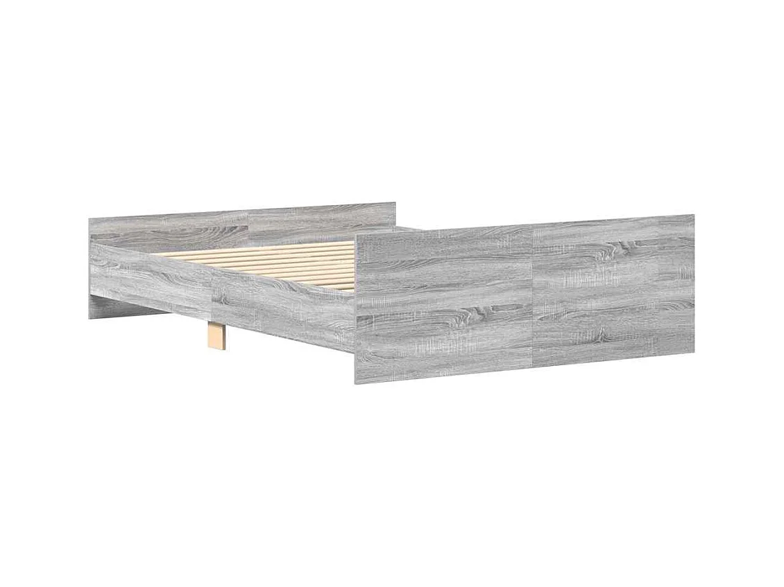 Lit double | Lit adulte | Cadre de lit sonoma gris 135x190 cm