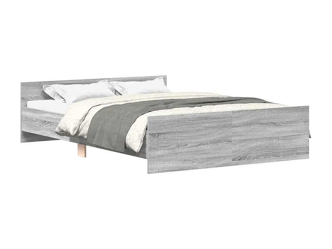 Lit double | Lit adulte | Cadre de lit sonoma gris 135x190 cm