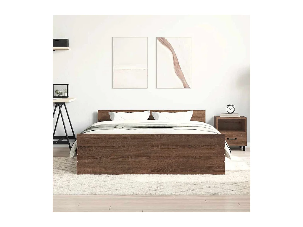 Lit simple | Lit adulte, enfant | Cadre de lit chêne marron 120x200 cm