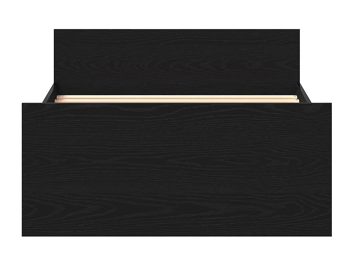 Letto per adulti | Letto singolo | Giroletto senza Materasso Rovere Nero 100x200 cm in Truciolato