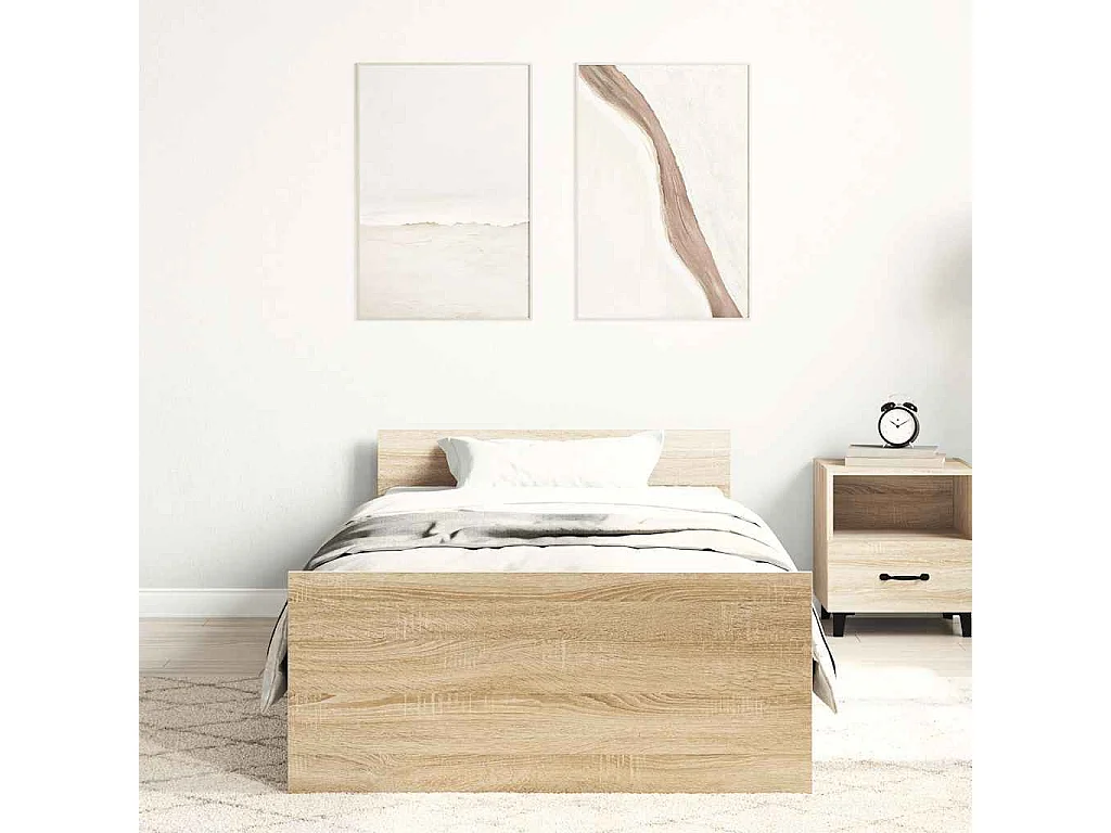 Lit simple | Lit adulte, enfant | Cadre de lit chêne sonoma 75x190 cm