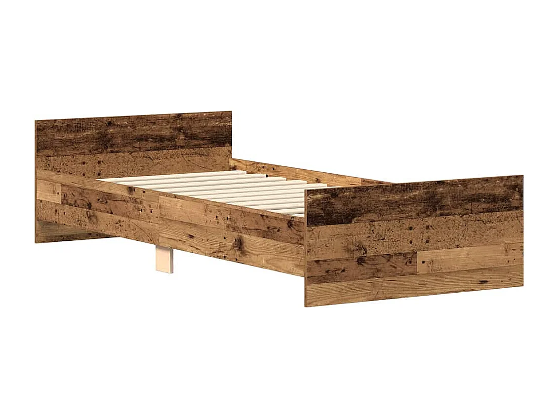 Letto per adulti | Letto singolo | Giroletto senza Materasso Legno Antico 90x190cm in Truciolato