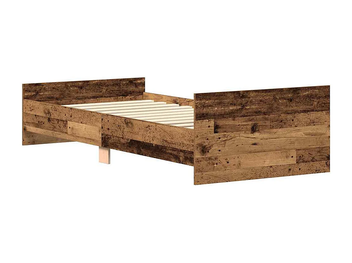 Letto per adulti | Letto singolo | Giroletto senza Materasso Legno Antico 90x190cm in Truciolato