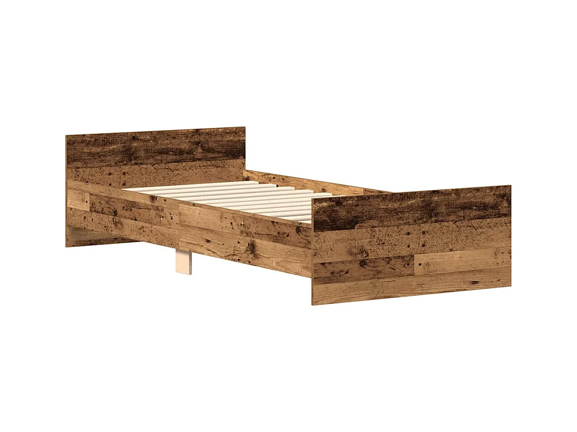 Lit simple | Lit adulte, enfant | Cadre de lit vieux bois 90x200 cm bois ingénierie