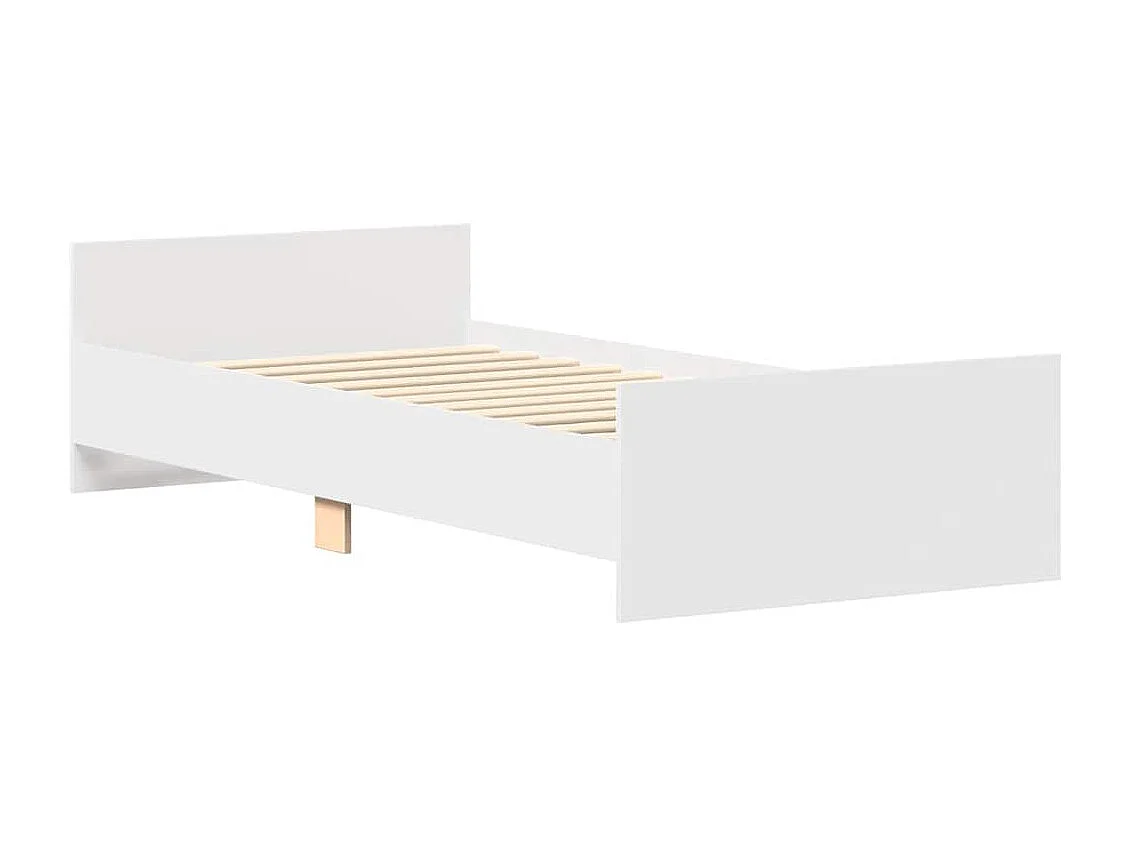 Lit simple | Lit adulte, enfant | Cadre de lit blanc 90x190 cm bois d'ingénierie