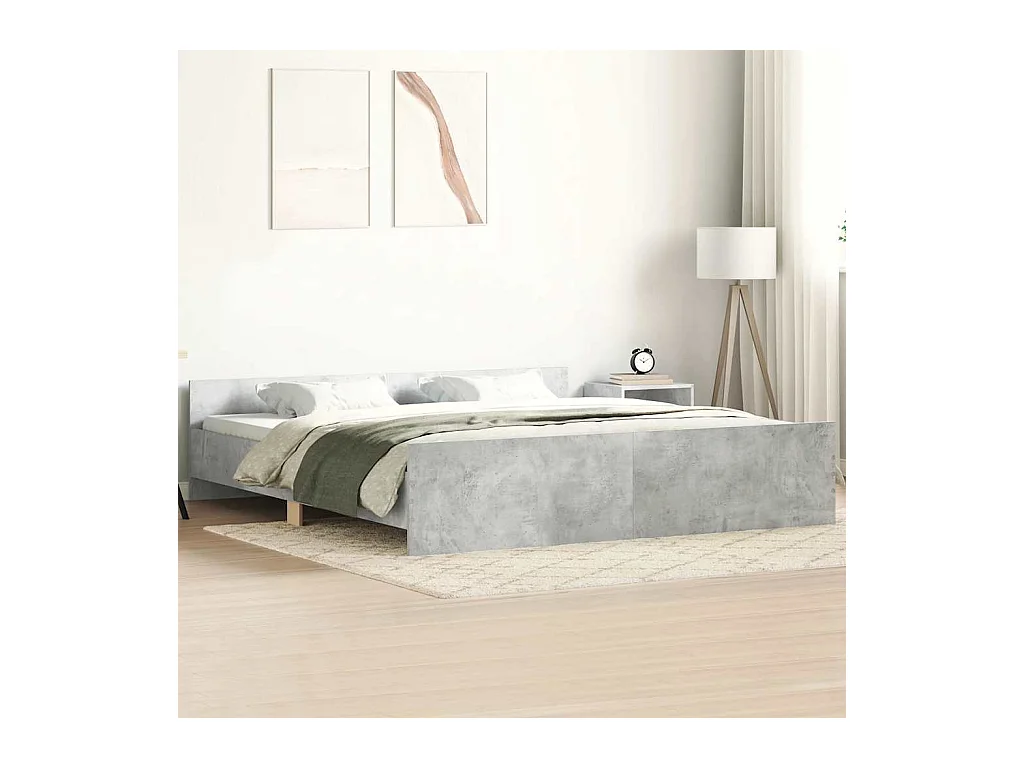 Lit double | Lit adulte | Cadre de lit gris béton 160x200 cm
