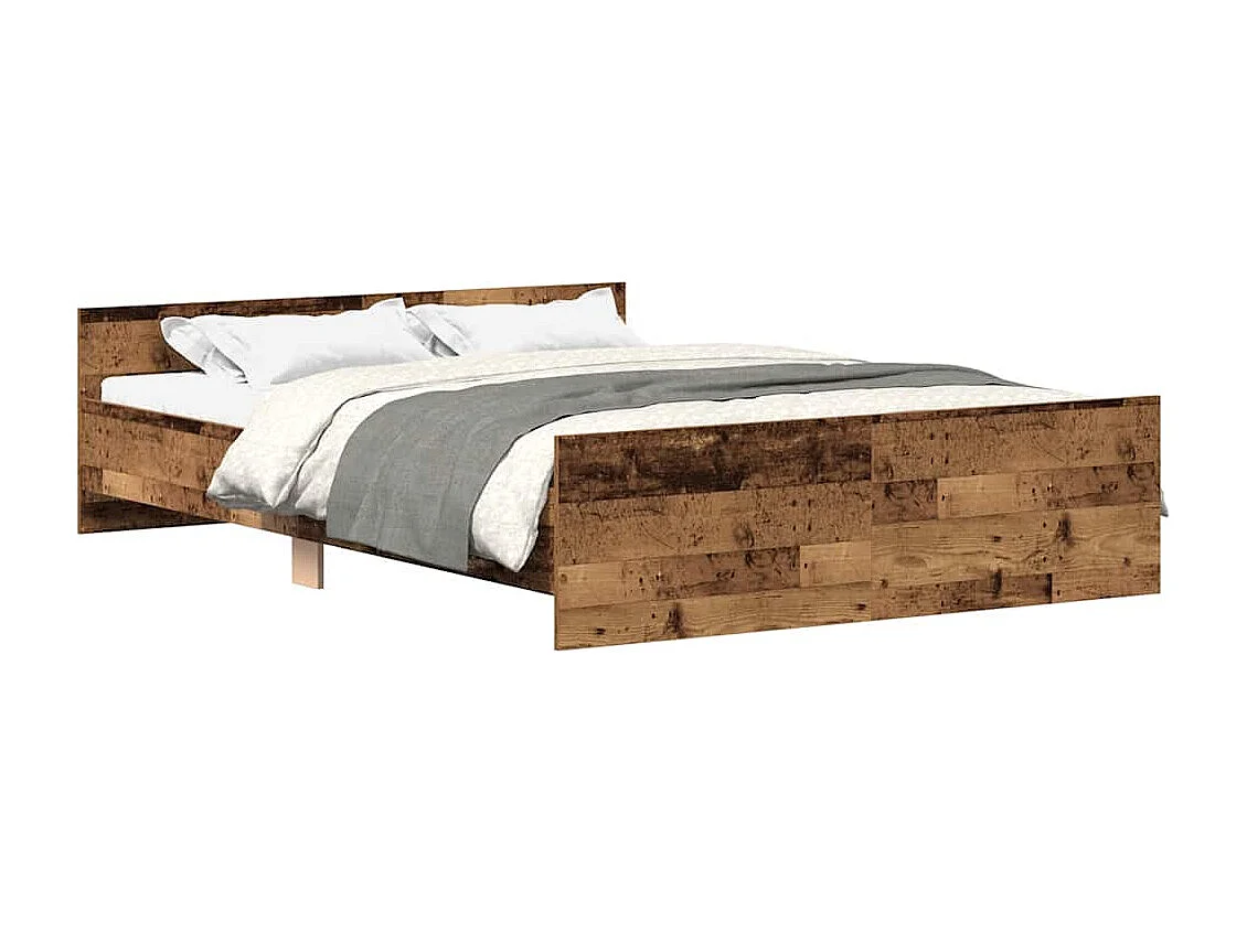 Letto per adulti | Letto matrimoniale | Giroletto senza Materasso Legno Antico 135x190cm in Truciolato