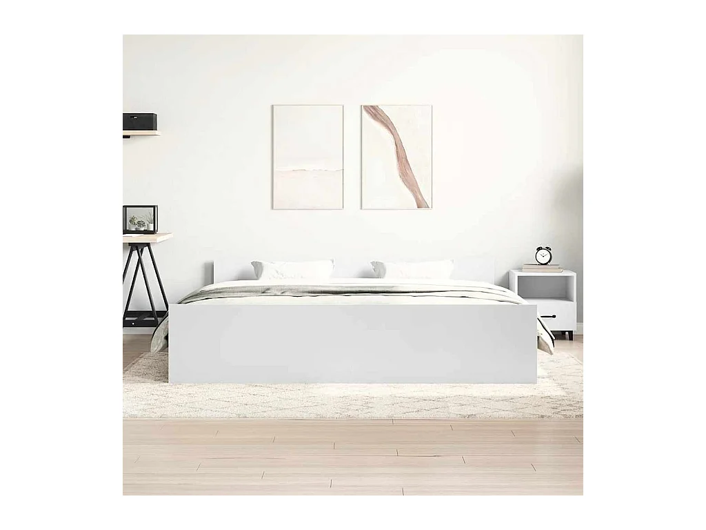 Lit double | Lit adulte | Cadre de lit blanc 160x200 cm