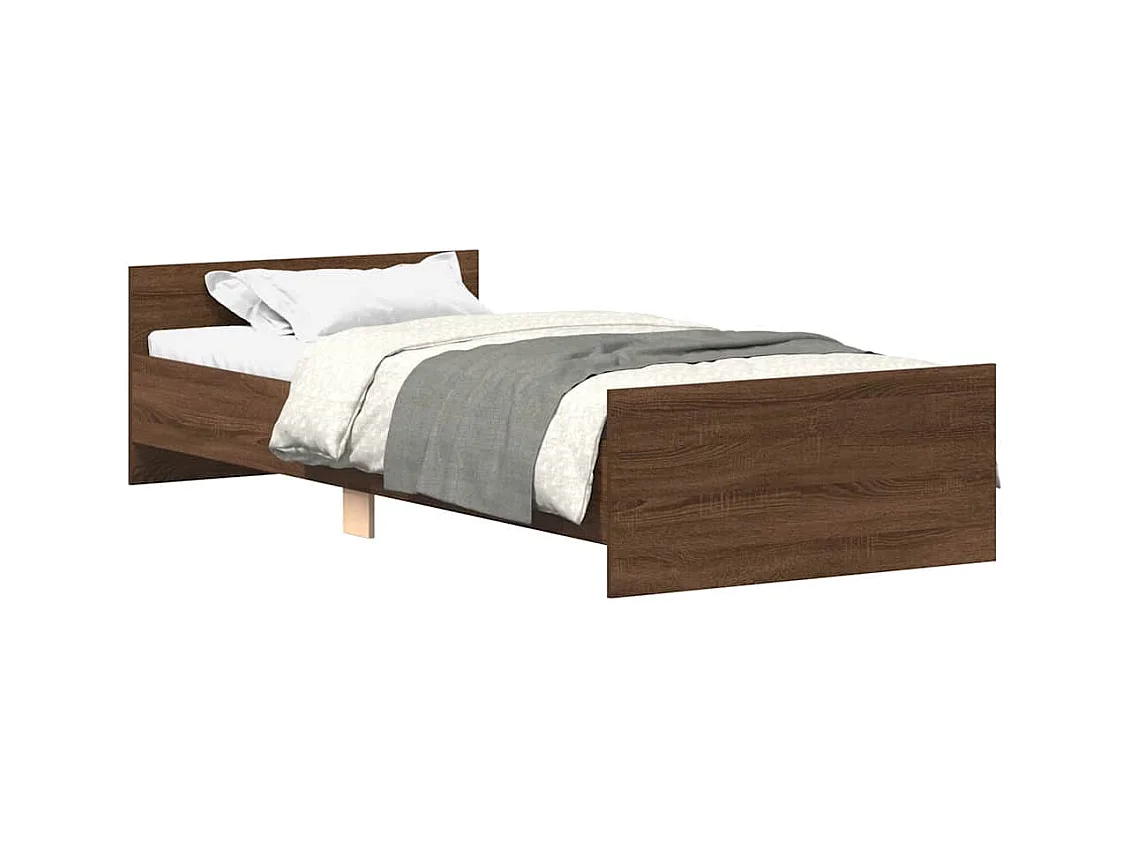 Lit simple | Lit adulte, enfant | Cadre de lit chêne marron 90x190cm bois ingénierie