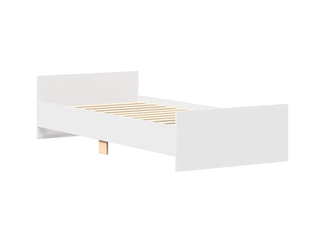 Lit simple | Lit adulte, enfant | Cadre de lit blanc 75x190 cm bois d'ingénierie