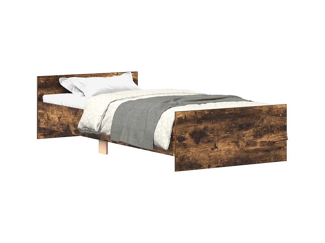 Lit simple | Lit adulte, enfant | Cadre de lit chêne fumé 90x190cm bois d'ingénierie