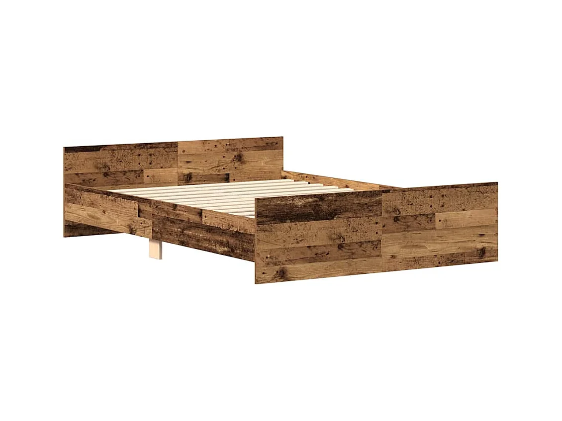 Letto per adulti | Letto matrimoniale | Giroletto senza Materasso Legno Antico 140x190cm in Truciolato