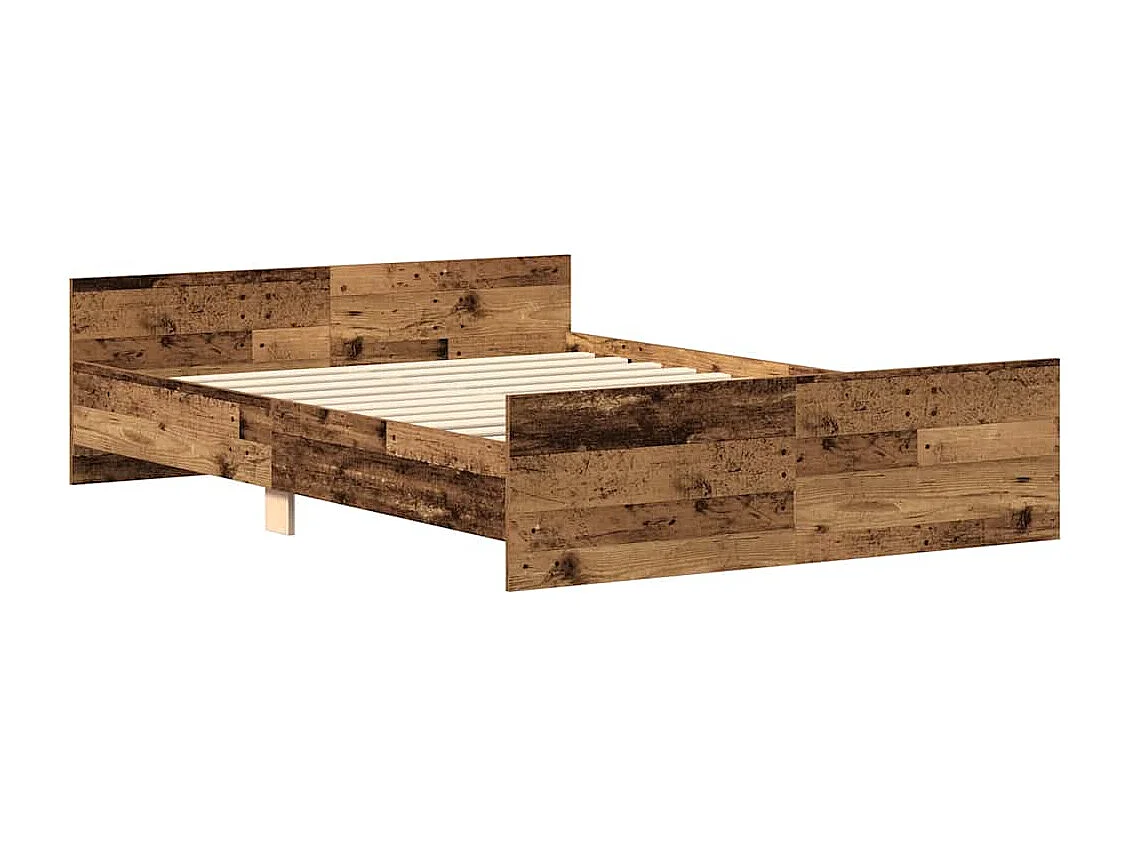Letto per adulti | Letto matrimoniale | Giroletto senza Materasso Legno Antico 140x190cm in Truciolato