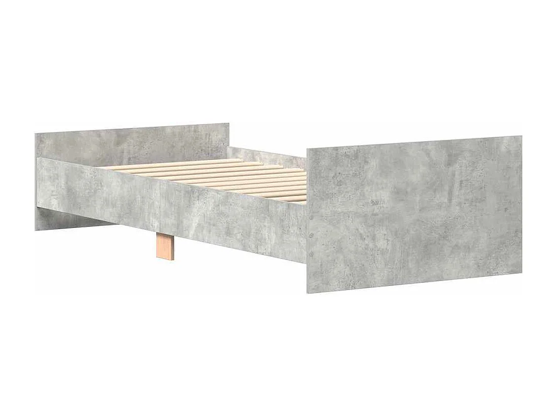 Lit simple | Lit adulte, enfant | Cadre de lit gris béton 100x200 cm