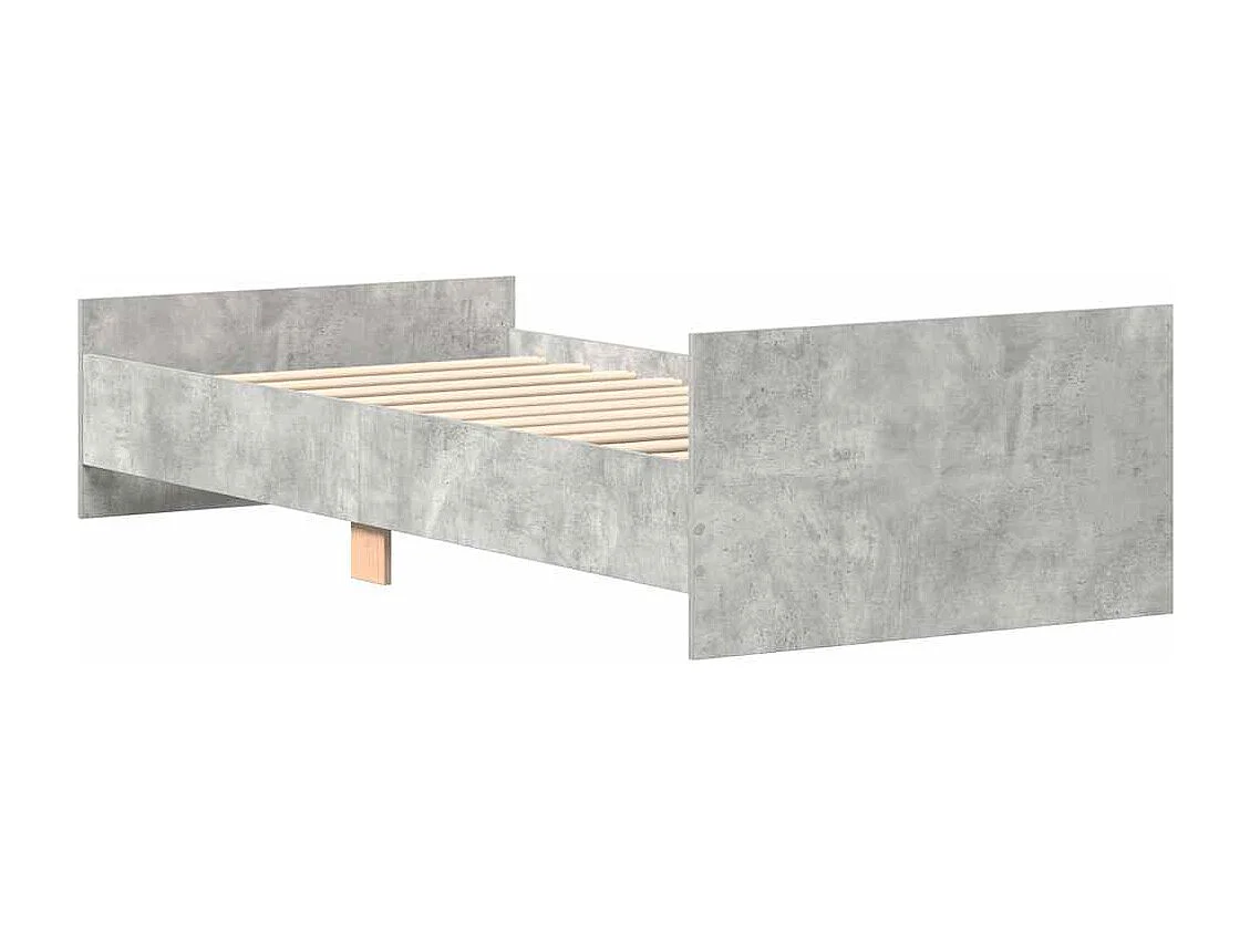 Lit simple | Lit adulte, enfant | Cadre de lit gris béton 90x200 cm
