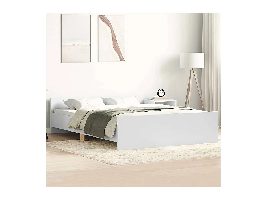 Lit double | Lit adulte | Cadre de lit blanc 135x190 cm