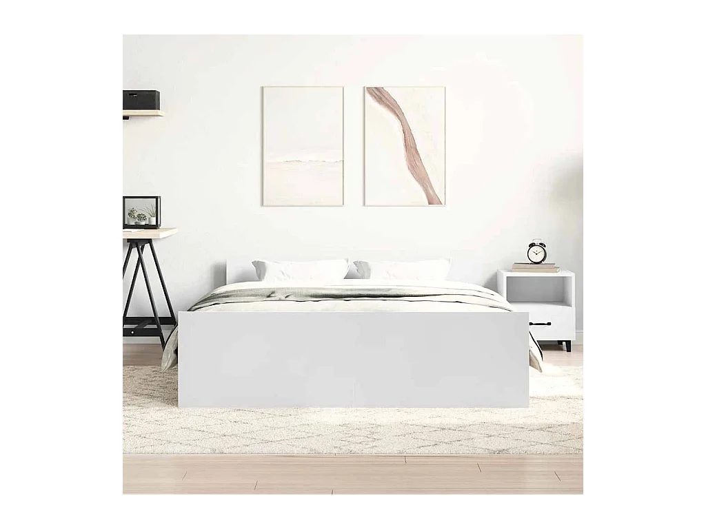 Lit double | Lit adulte | Cadre de lit blanc 135x190 cm