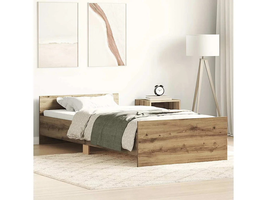 Lit simple | Lit adulte, enfant | Cadre de lit chêne artisanal 90x190 cm