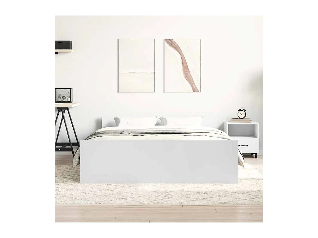 Lit double | Lit adulte | Cadre de lit blanc 140x190 cm