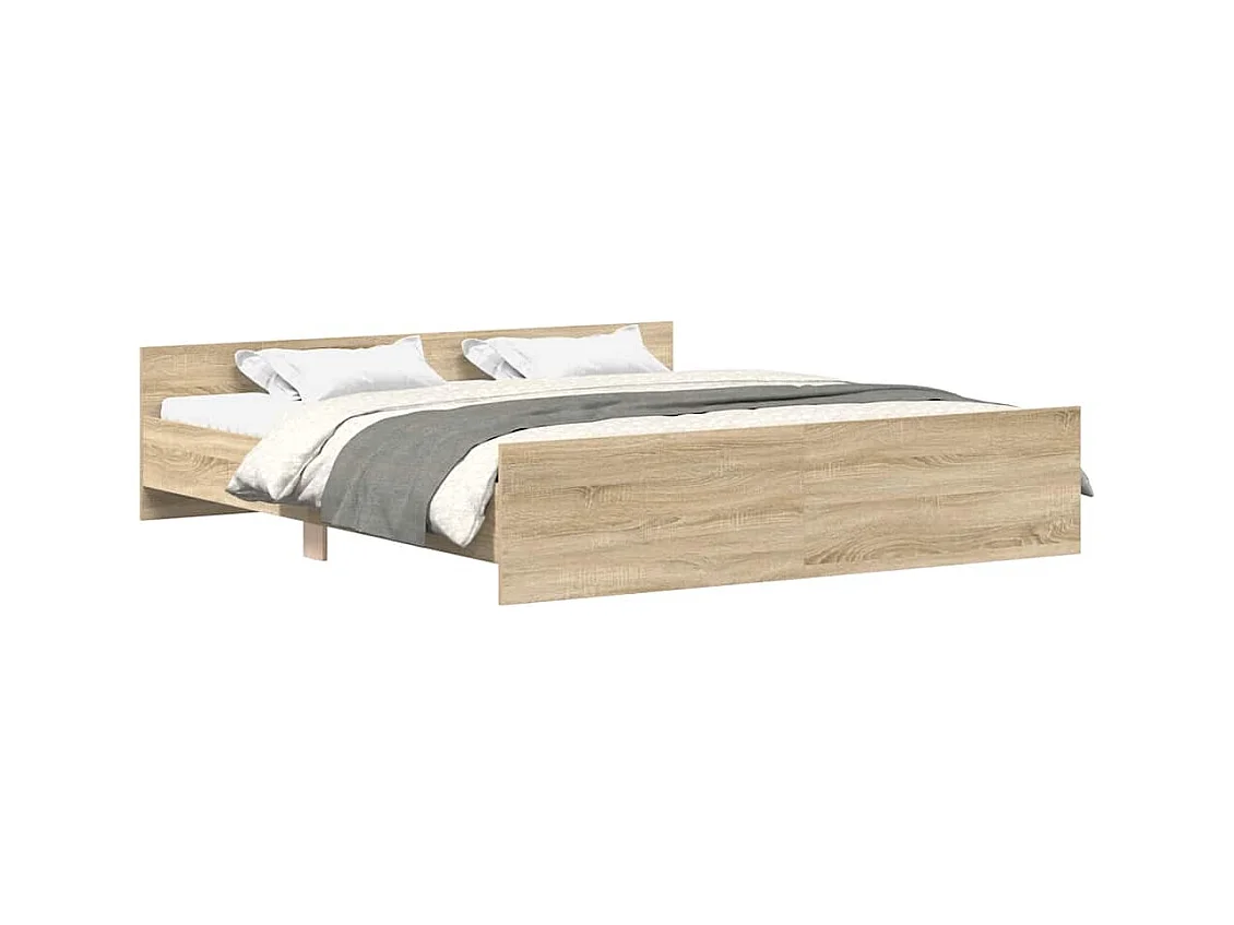 Lit double | Lit adulte | Cadre de lit chêne sonoma 180x200 cm