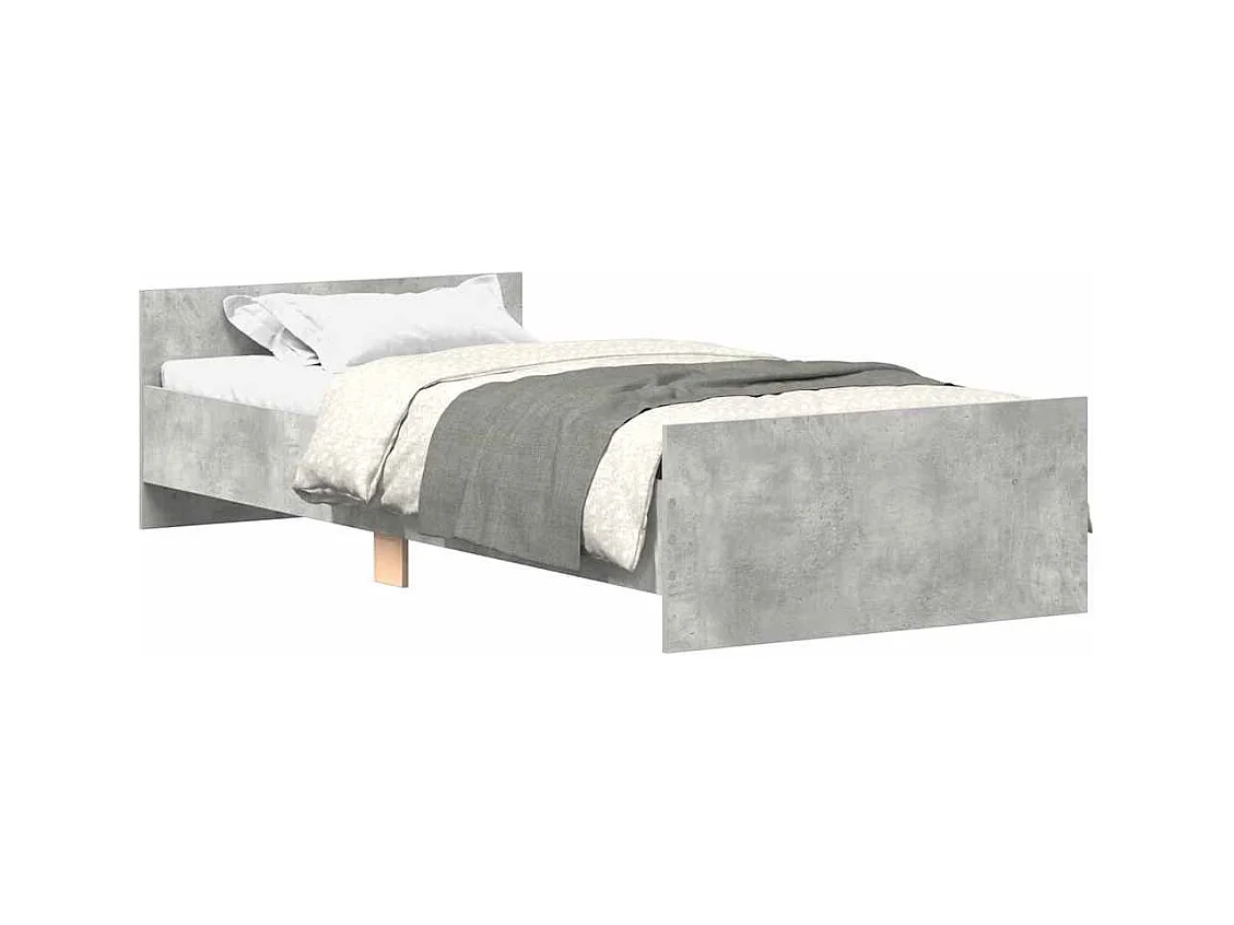 Lit simple | Lit adulte, enfant | Cadre de lit gris béton 90x190 cm
