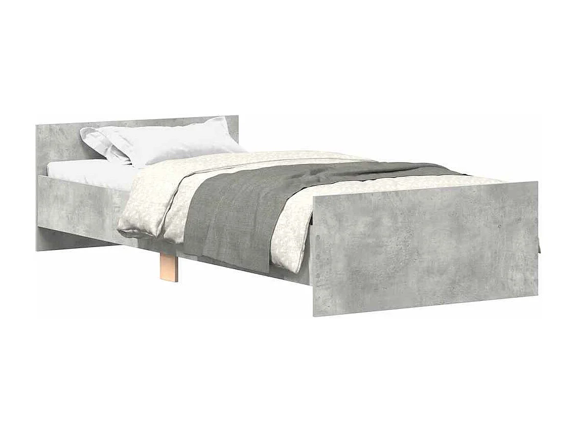 Lit simple | Lit adulte, enfant | Cadre de lit gris béton 90x190 cm