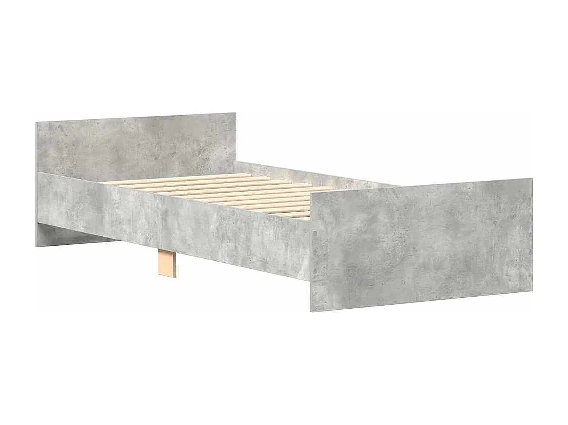 Lit simple | Lit adulte, enfant | Cadre de lit gris béton 90x190 cm