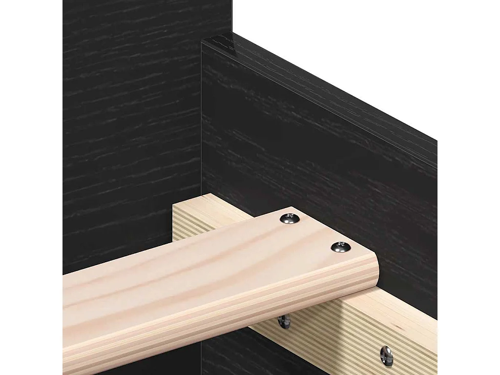 Lit simple | Lit adulte, enfant | Cadre de lit chêne noir 90x190 cm bois ingénierie