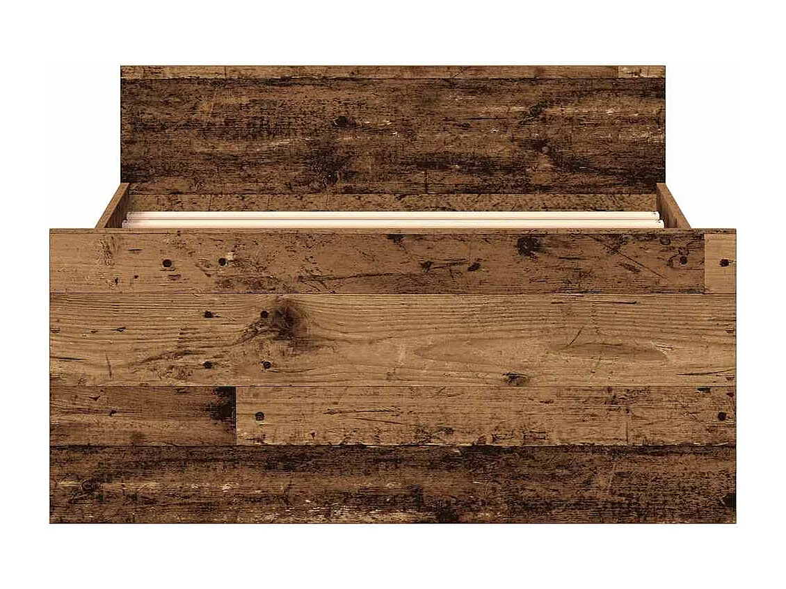 Lit simple | Lit adulte, enfant | Cadre de lit vieux bois 75x190 cm bois ingénierie