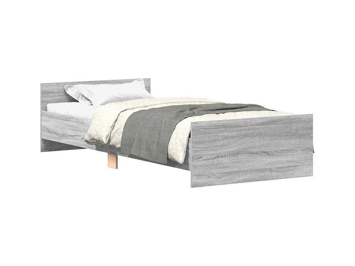 Lit simple | Lit adulte, enfant | Cadre de lit sonoma gris 90x190 cm