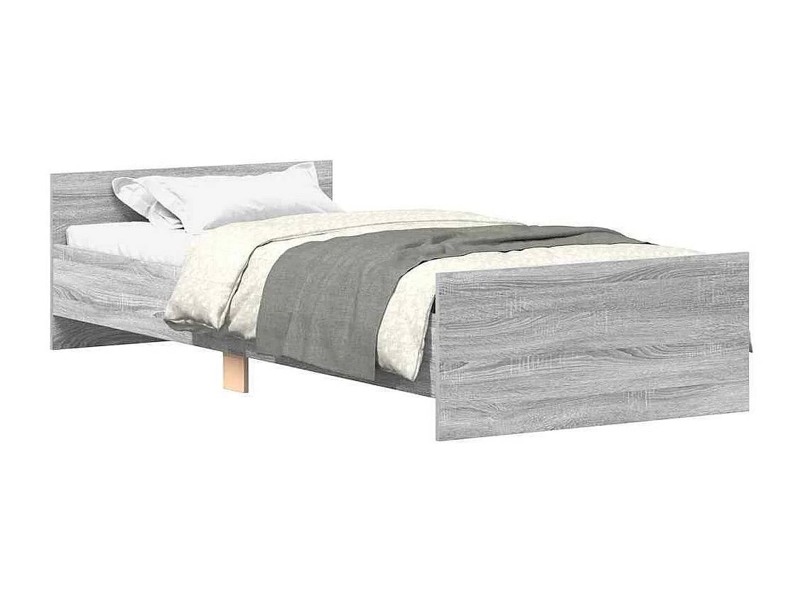 Lit simple | Lit adulte, enfant | Cadre de lit sonoma gris 100x200 cm