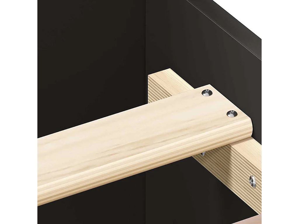 Lit simple | Lit adulte, enfant | Cadre de lit noir 75x190 cm bois ingénierie