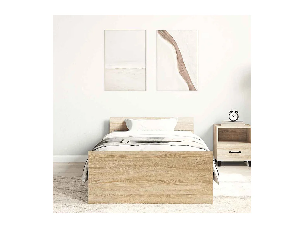 Lit simple | Lit adulte, enfant | Cadre de lit chêne sonoma 90x200 cm