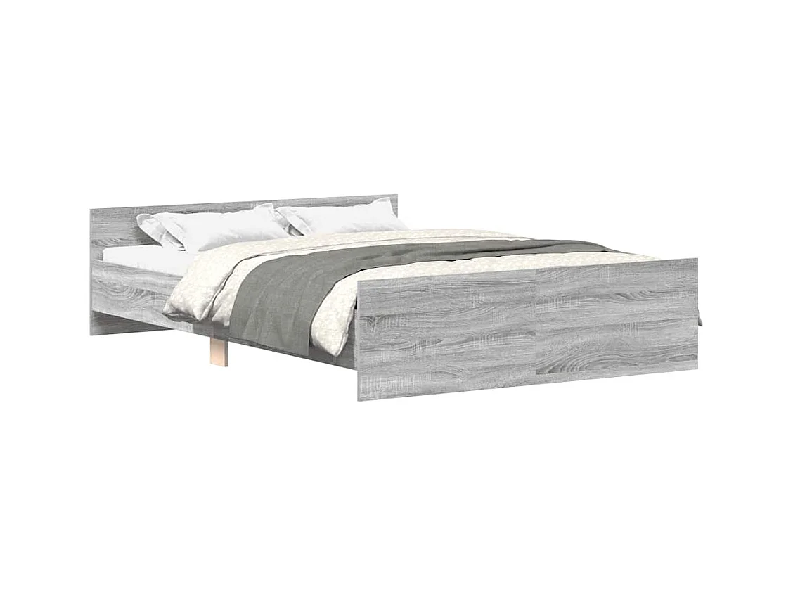Lit double | Lit adulte | Cadre de lit sonoma gris 140x190 cm