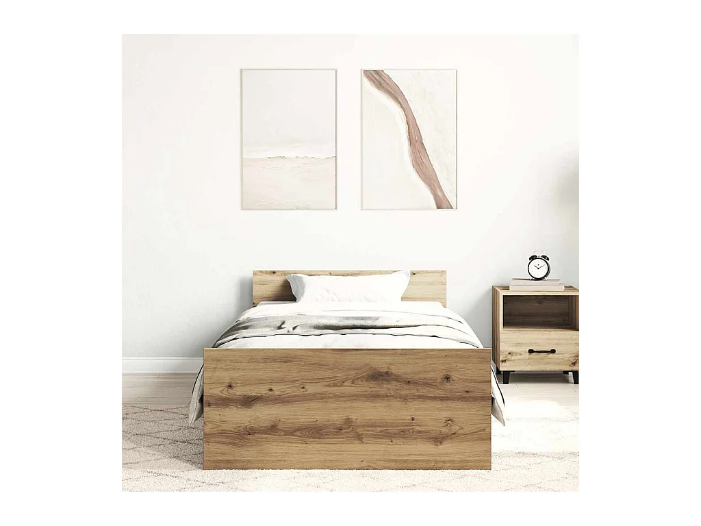 Lit simple | Lit adulte, enfant | Cadre de lit chêne artisanal 100x200 cm