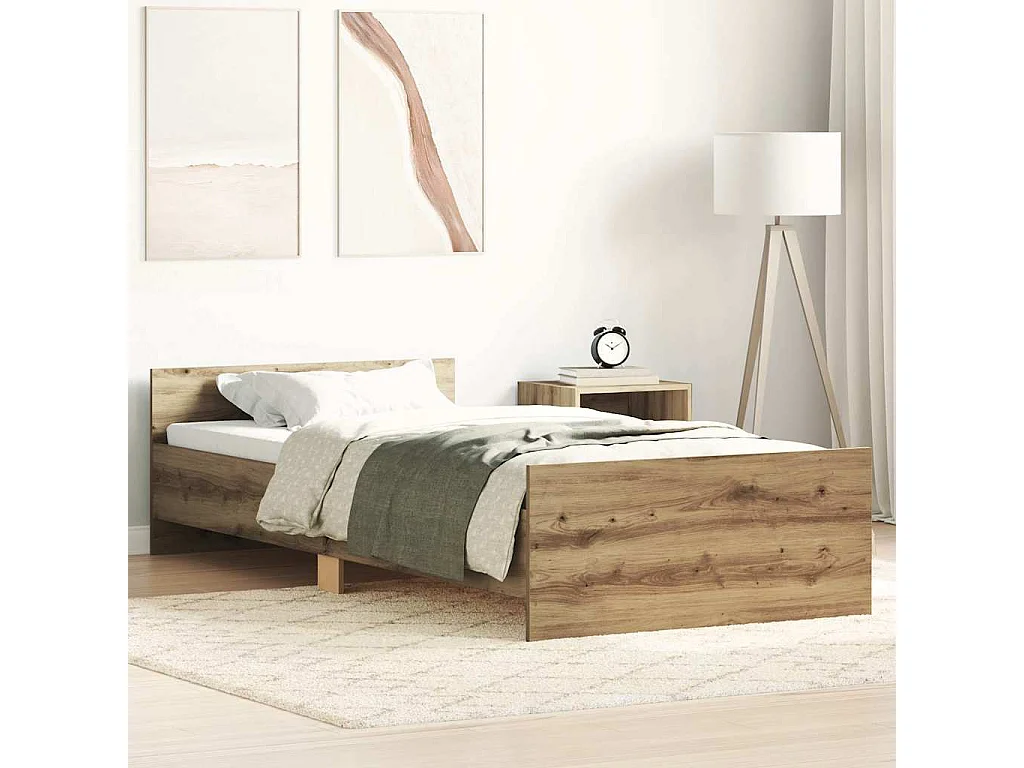 Lit simple | Lit adulte, enfant | Cadre de lit chêne artisanal 100x200 cm